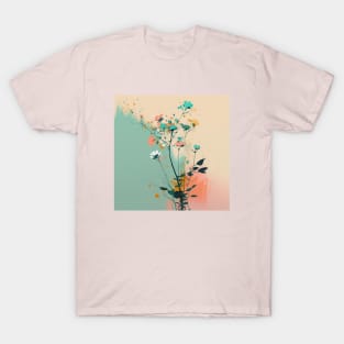 Spring Flowers Modern Art Pastel Design T-Shirt